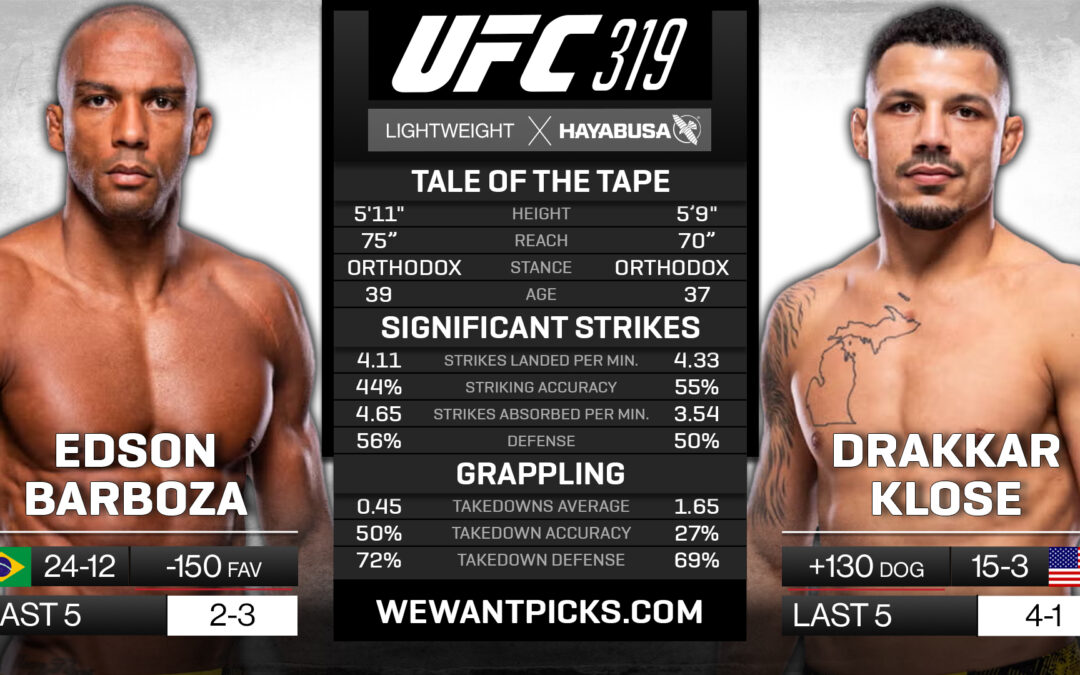 Edson Barbosa vs. Drakkar Klose