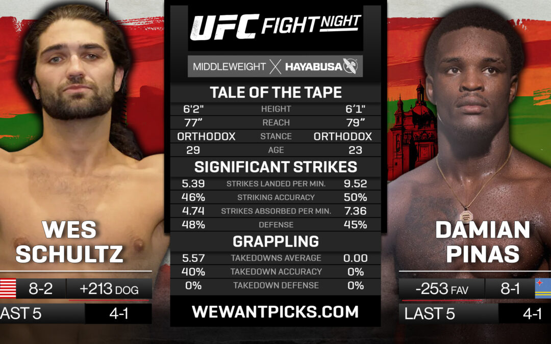 Wes Schultz vs. Damian Pinas Pick, Predictions and Bets