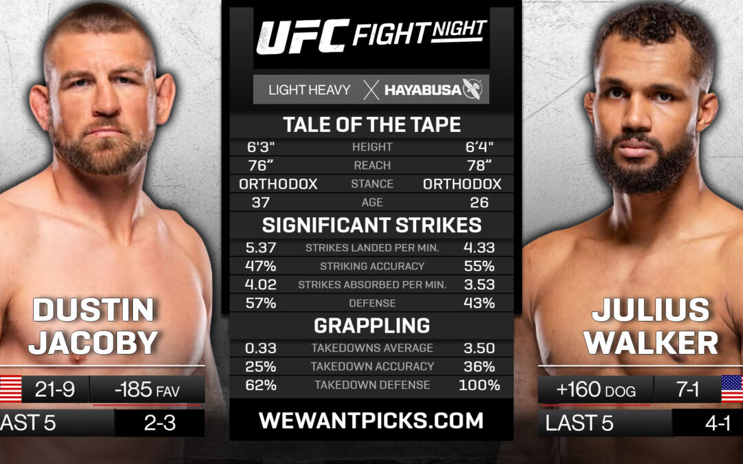 Dustin Jacoby vs. Julius Walker Pick, Predictions and Bets