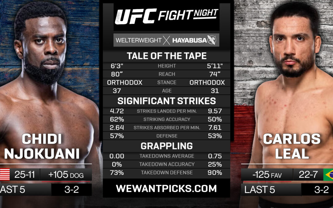 Chidi Njokuani vs. Carlos Leal Pick, Prediction and Bets