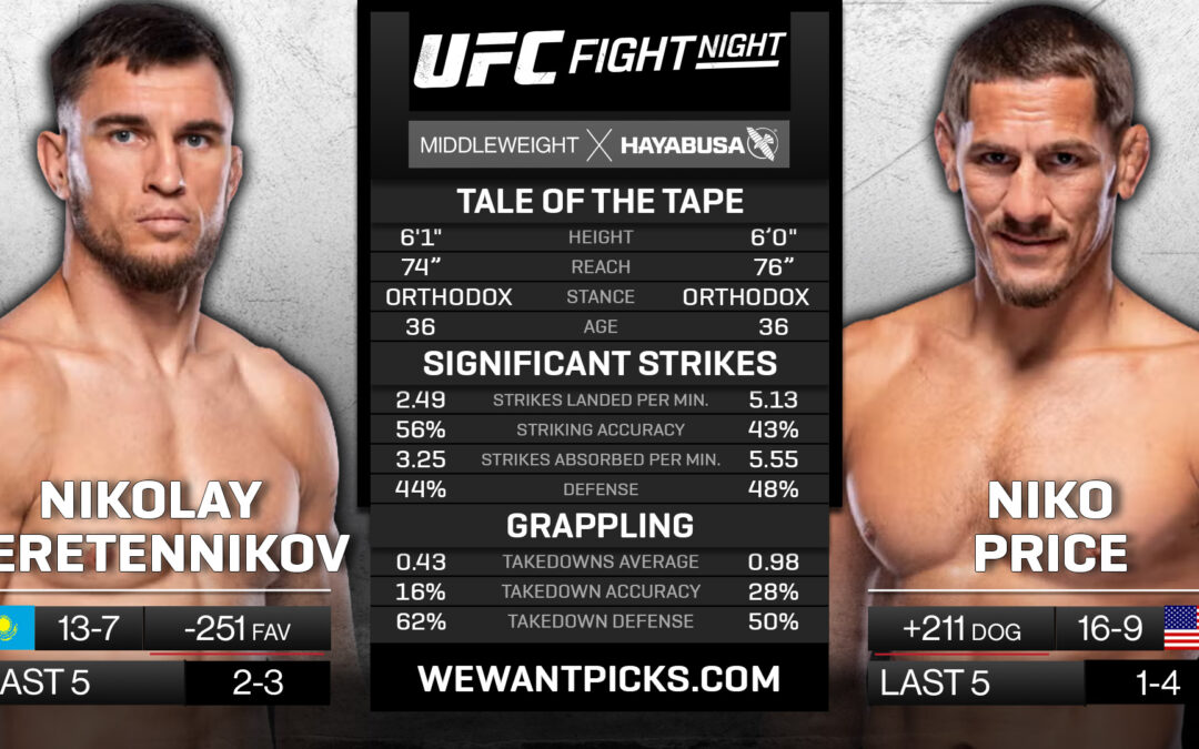 Niko Price vs. Nikolay Veretennikov Pick, Predictions and Bets