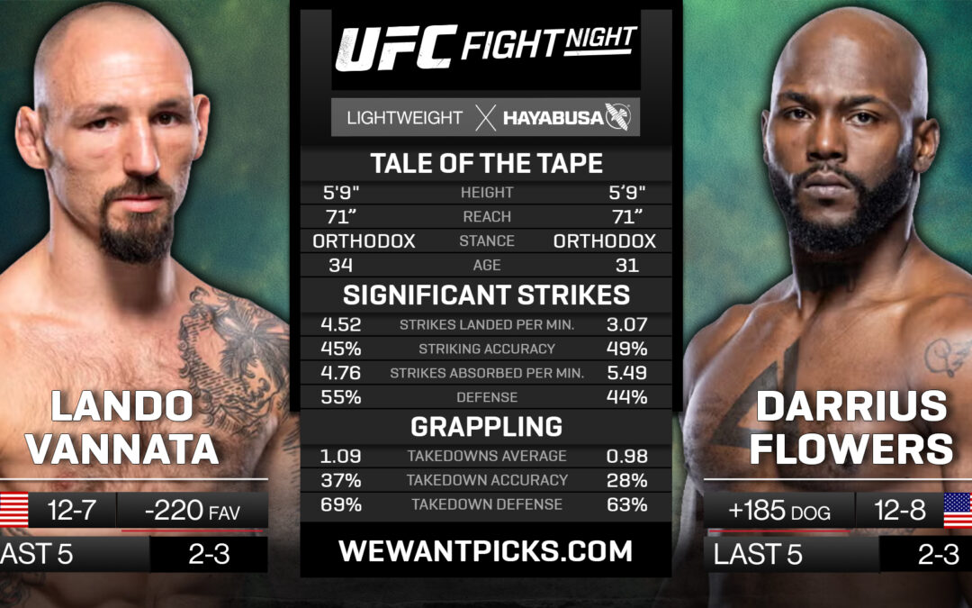 Lando Vannata vs. Darrius Flowers Pick, Prediction and Bets