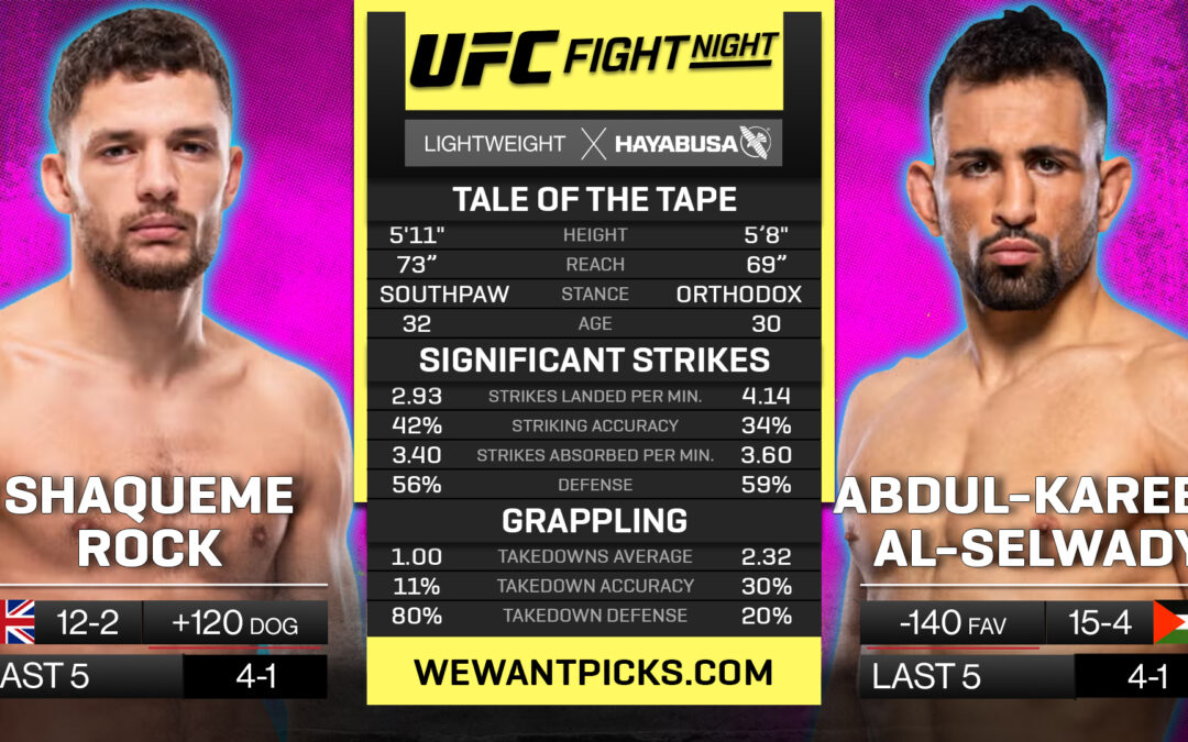 Shem Rock vs. Abdul-Kareem Al-Selwady Pick, Prediction and Bets