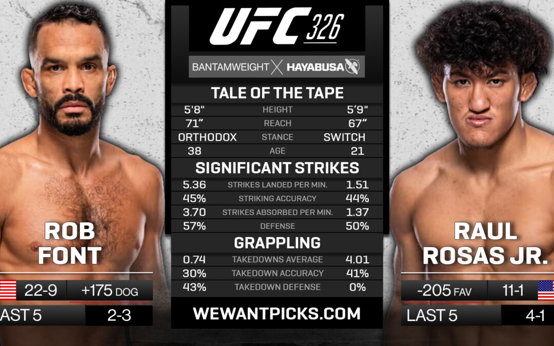 Rob Font vs. Raul Rosas Jr. Pick, Prediction and Bets