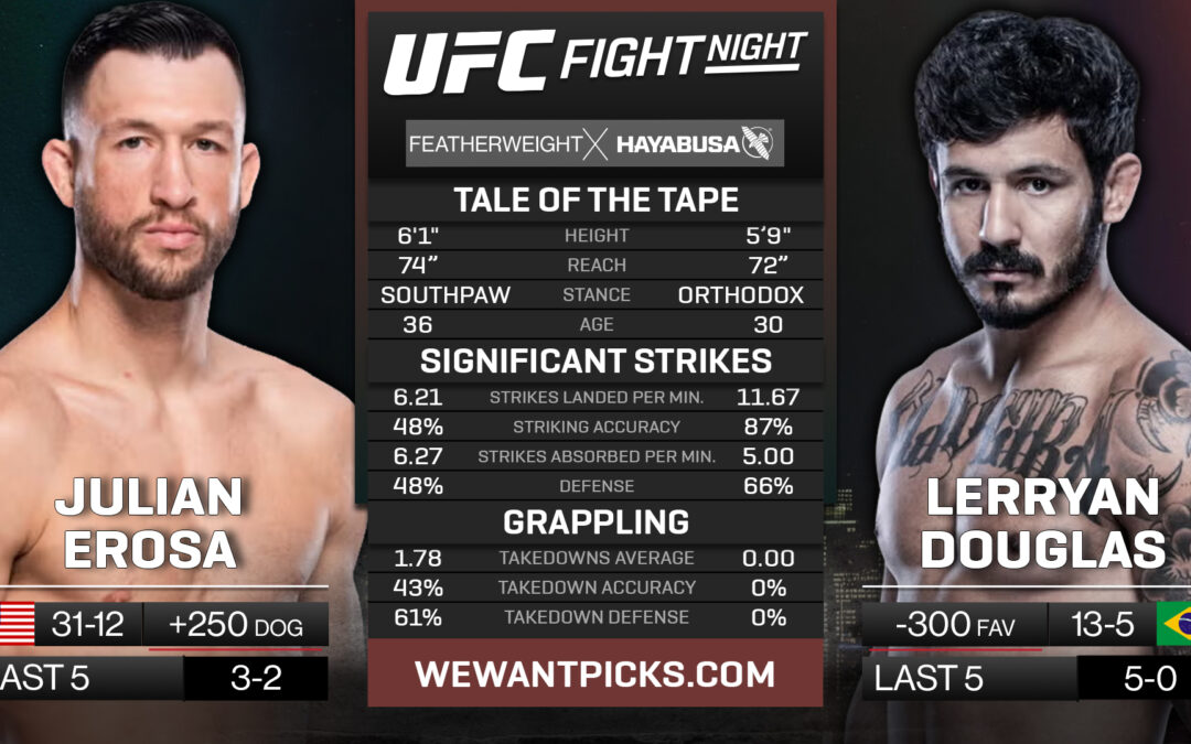 Julian Erosa vs. Lerryan Douglas Pick, Prediction and Bets