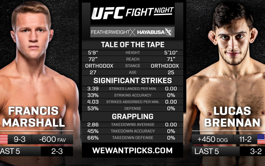 Francis Marshall vs. Lucas Brennan Pick, Prediction and Bets