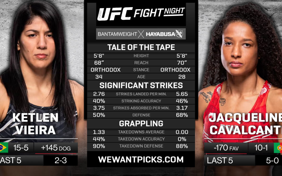Ketlen Vieira vs. Jacqueline Cavalcanti Pick, Prediction and Bets