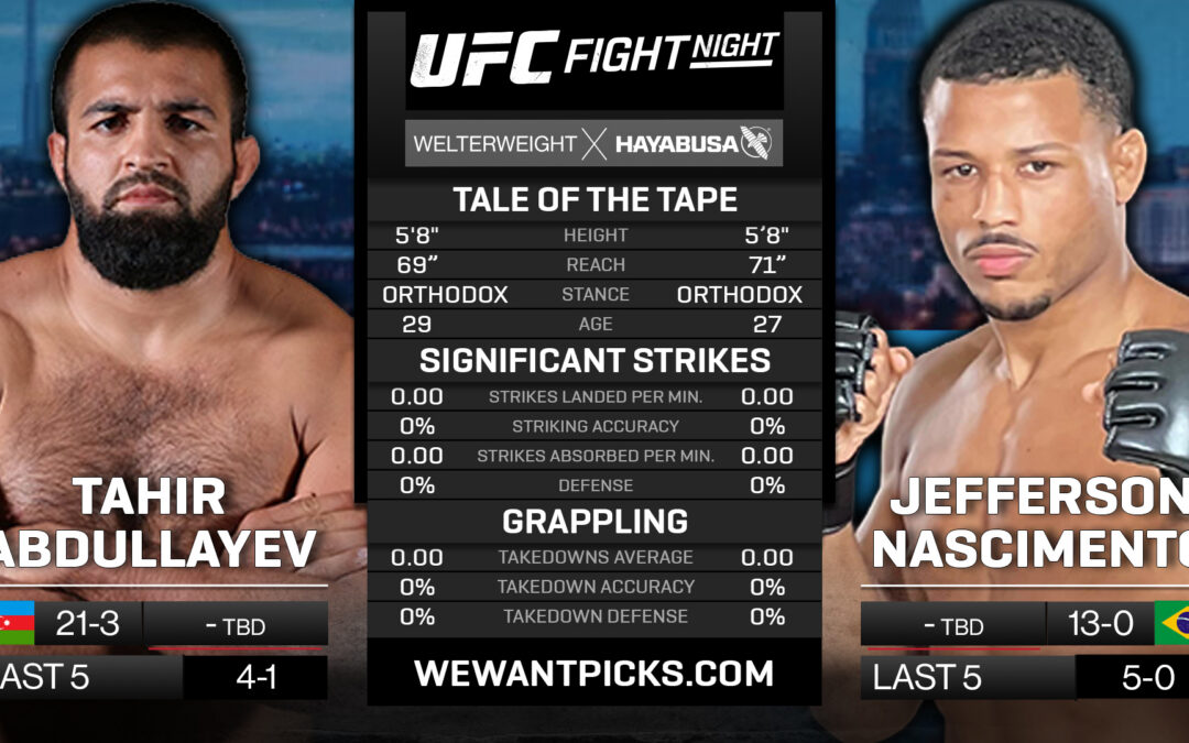 Tahir Abdullayev vs. Jefferson Nascimento Pick, Prediction and Bets