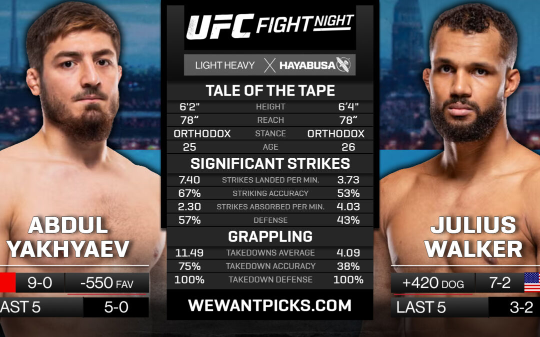 Abdul Rakhman Yakhyaev vs. Julius Walker Pick, Prediction and Bets