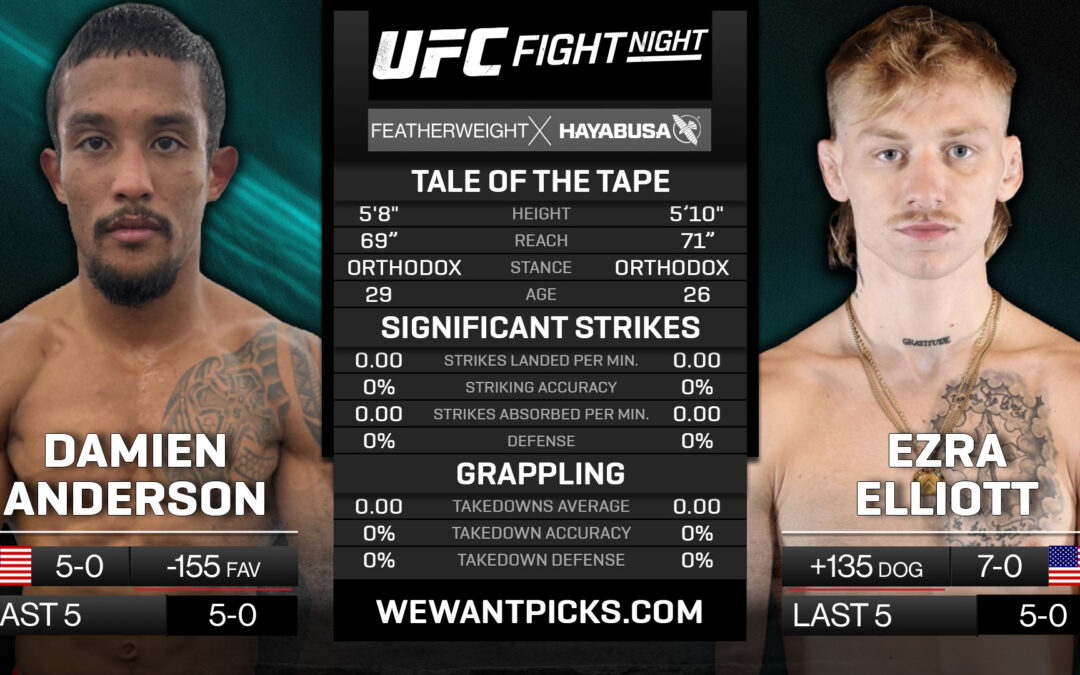 Damien Anderson vs. Ezra Elliott Pick, Prediction and Bets