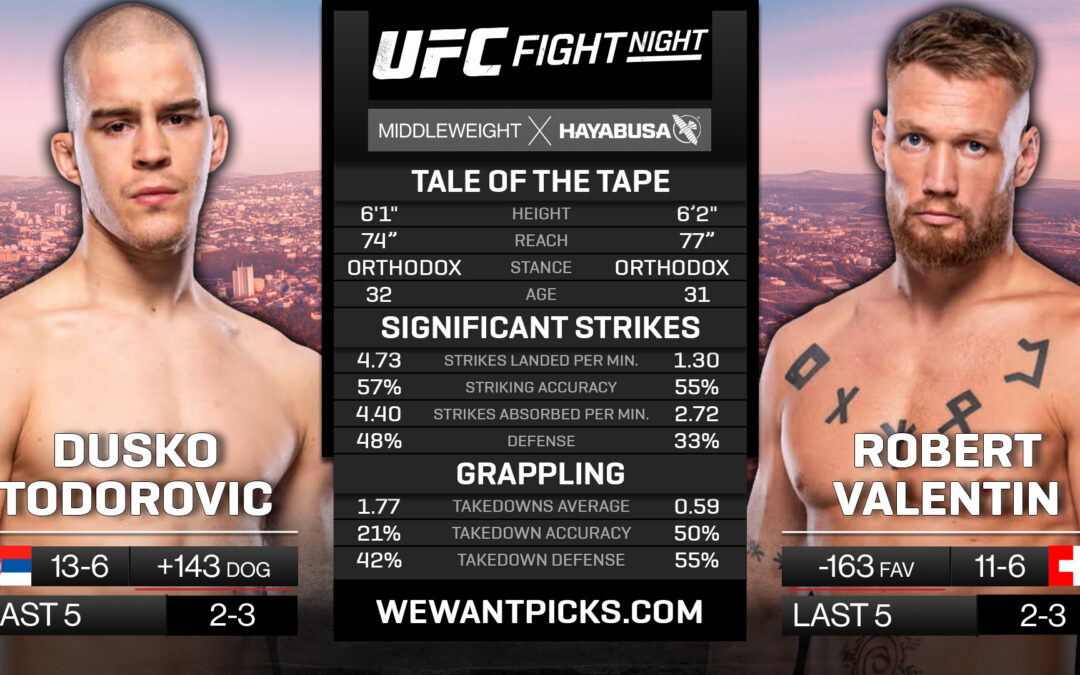 Dusko Todorovic vs. Robert Valentin Pick, Prediction and Bets