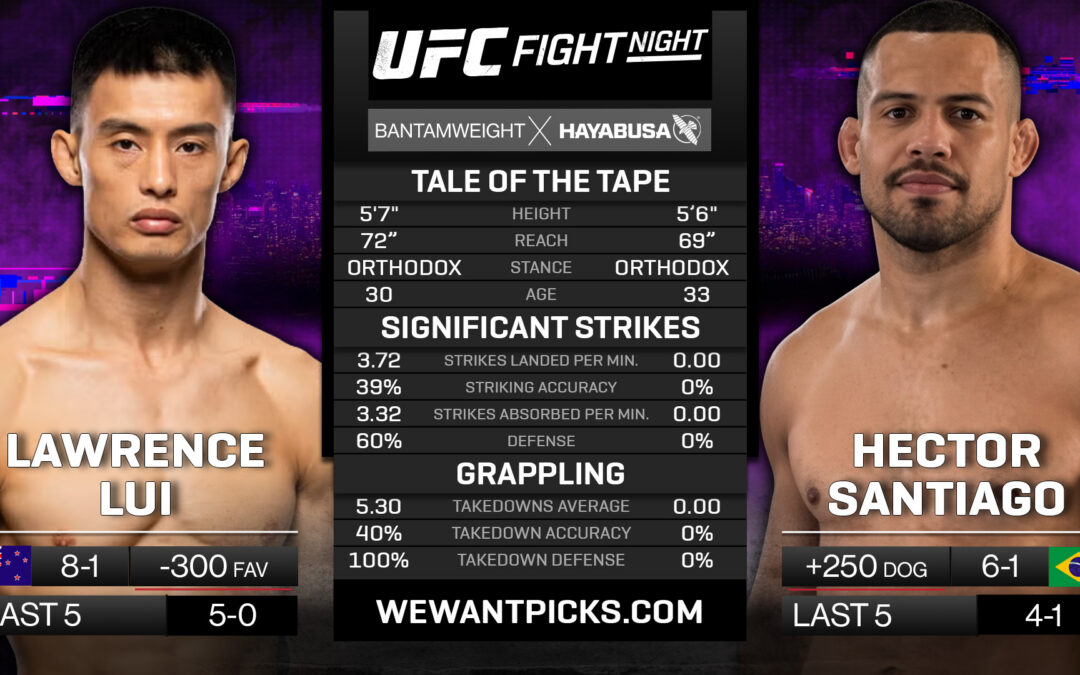 Lawrence Lui vs. Hector Santiago Pick, Prediction and Bets