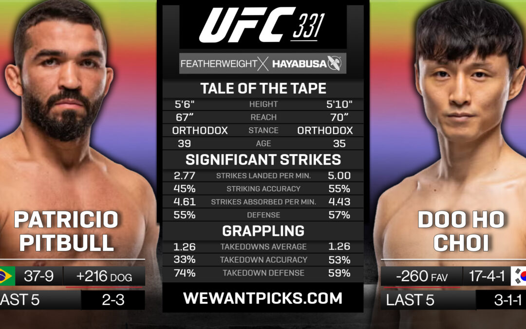 Patricio Pitbull vs. Doo Ho Choi Pick, Prediction and Bets