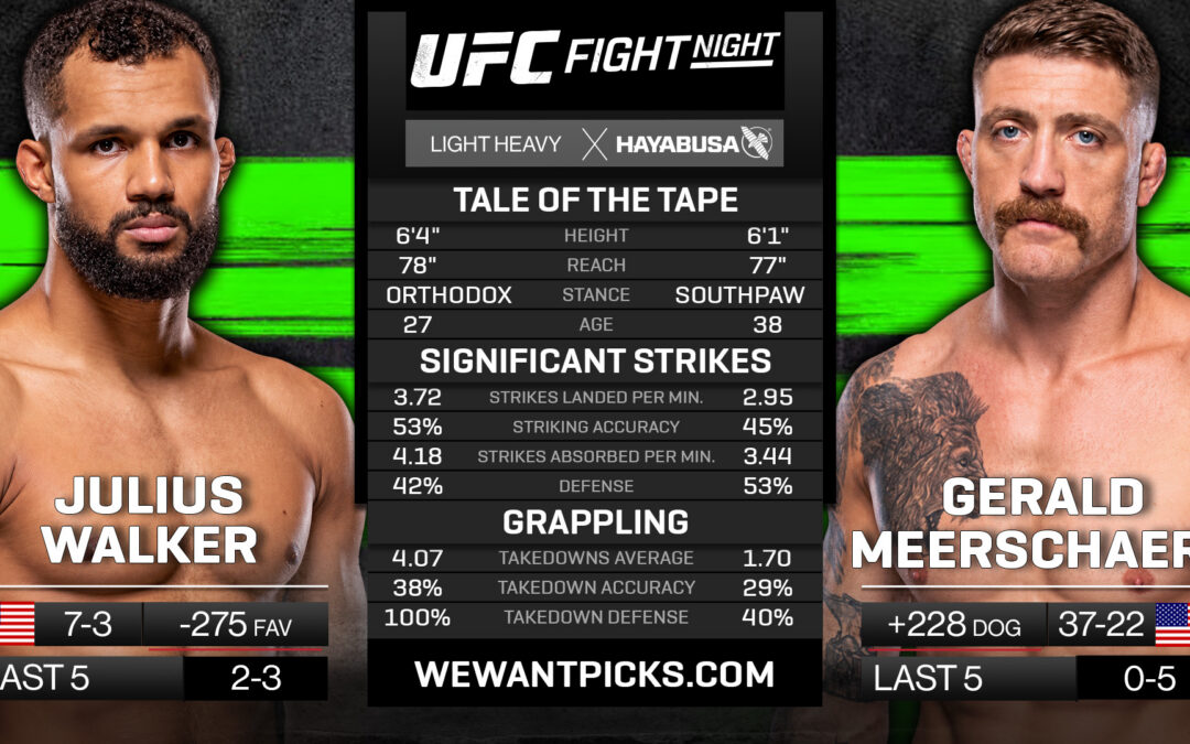 Julius Walker vs Gerald Meerschaert Pick, Prediction and Bets