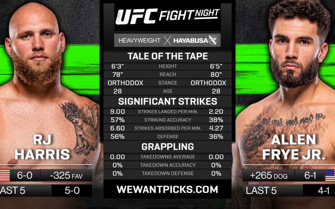 RJ Harris vs Allen Frye Jr. Pick, Prediction and Bets